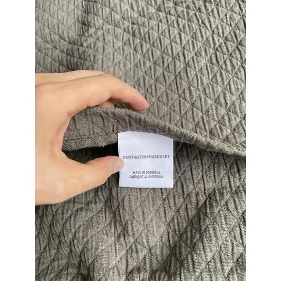 New Restoration Hardware Matelassé Diamond Standard Pillow Sham 20"x26" Grey - Picture 8 of 8